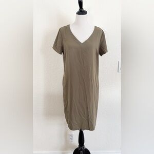 Apt. 9 Olive V-Neck Midi Dress with pockets